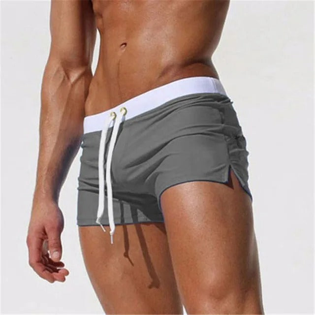 Short Drawstring Swim Trunks