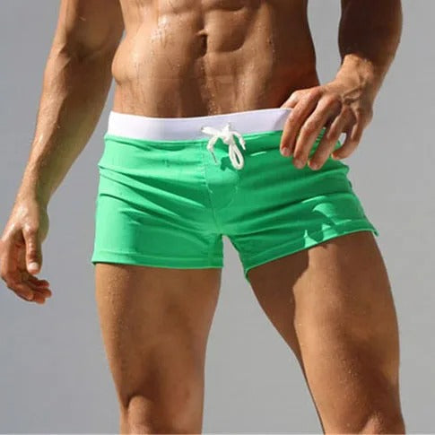 Short Drawstring Swim Trunks