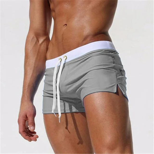 Short Drawstring Swim Trunks