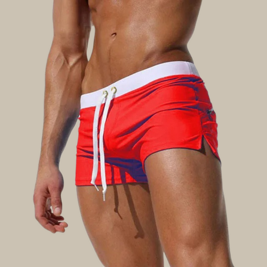 Short Drawstring Swim Trunks
