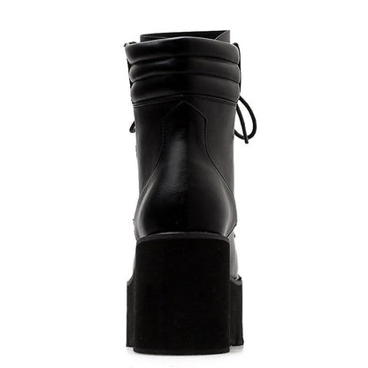 Lace-Up Zip Combat Boots