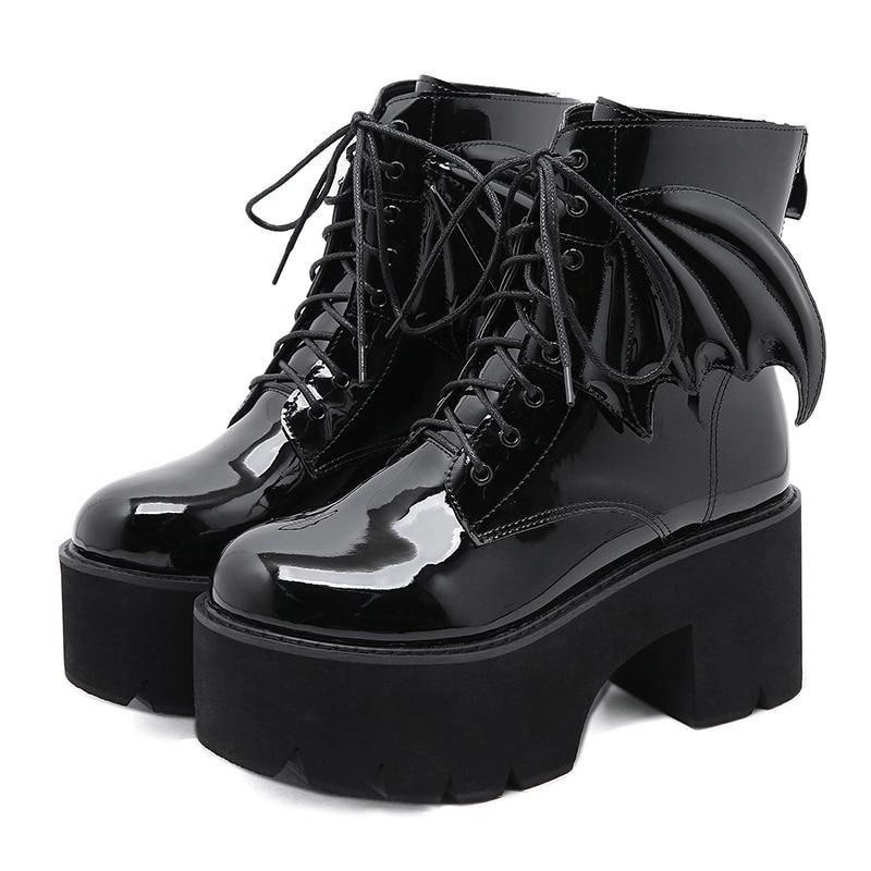 Platform Lace-Up Bat Boots