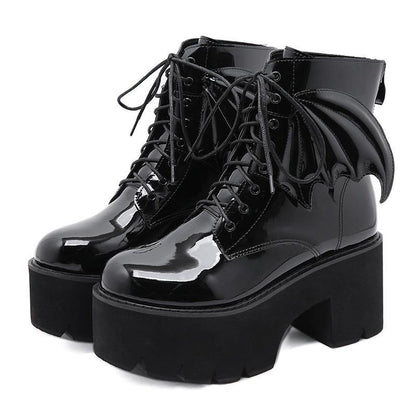 Platform Lace-Up Bat Boots