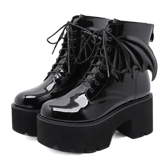 Platform Lace-Up Bat Boots