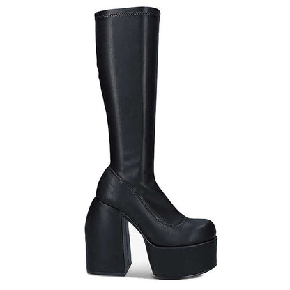 Structured Heeled Knee Boots