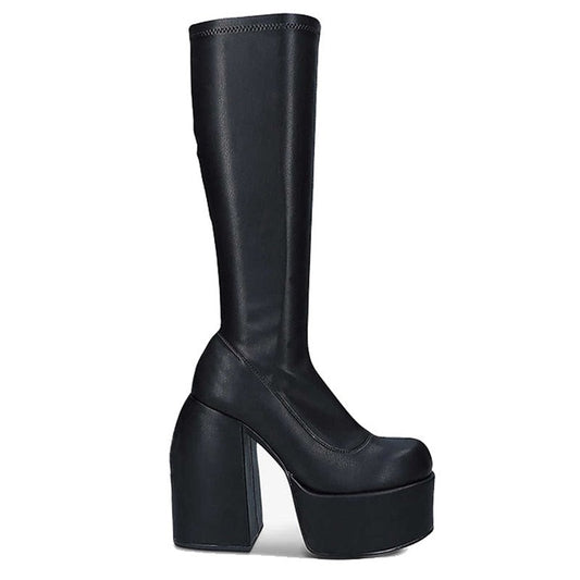 Structured Heeled Knee Boots