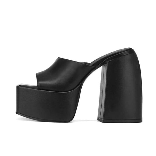 Sculpted Platform Mule Heels