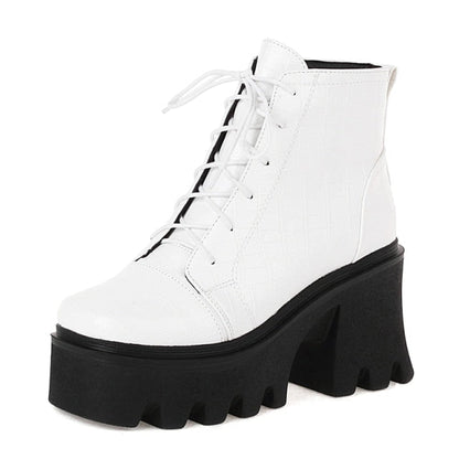Croc-Embossed Lug Sole Boots